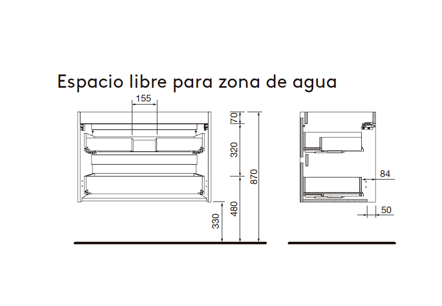 Mueble de baño con encimera de madera Attila Salgar croquis 10