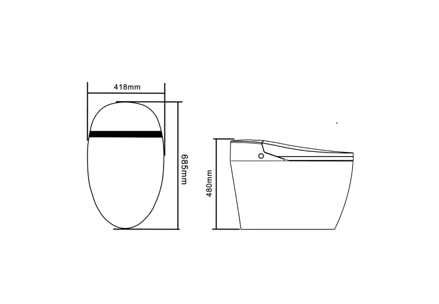 Inodoro japonés inteligente Yaiza Plus Nashi croquis 11