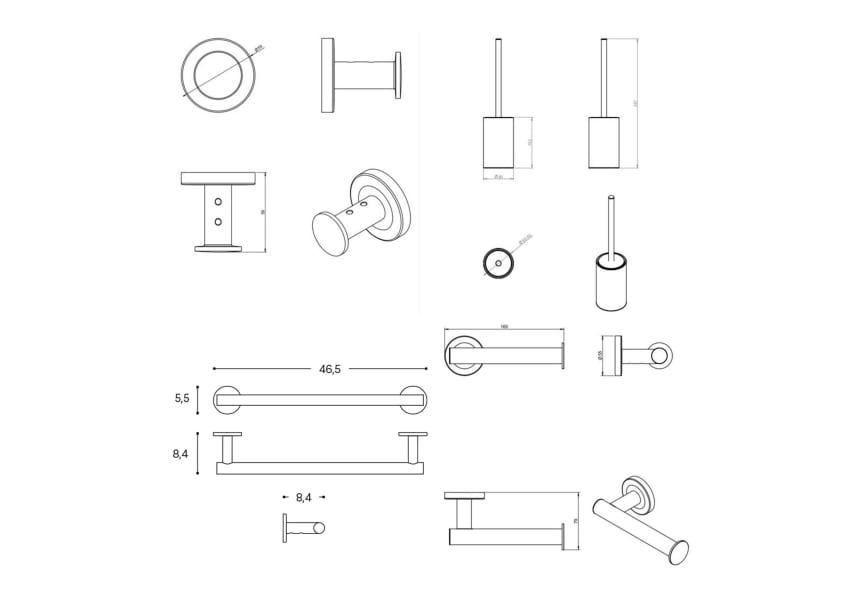 Conjunto de accesorios de baño Architect S+ Cosmic croquis 5