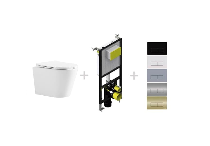 Pack inodoro + cisterna empotrada + pulsador Bolonia Fossil Natura principal 0