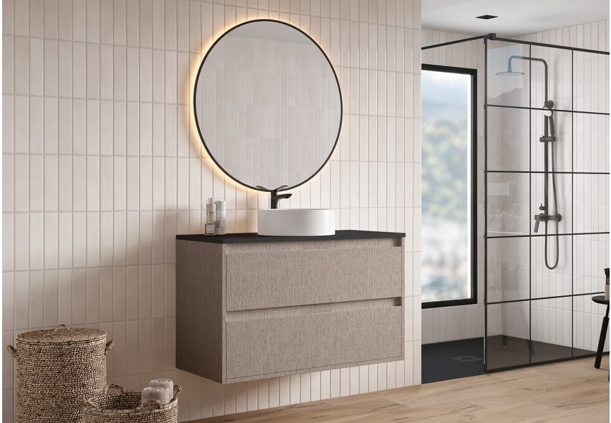 Mueble de baño con encimera Piedra Compactada negra Artemisa Bruntec principal 6