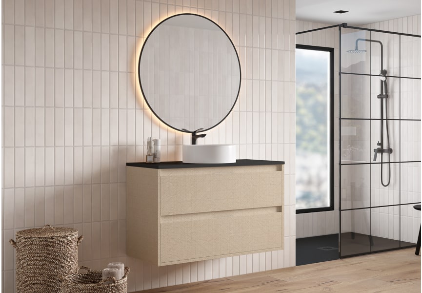 Mueble de baño con encimera Piedra Compactada negra Artemisa Bruntec principal 7