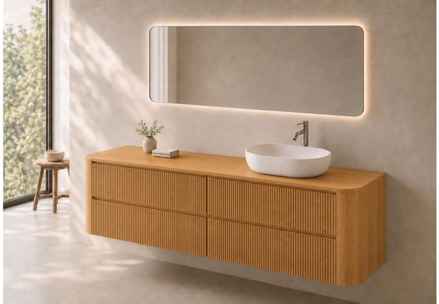 Mueble de baño con encimera de madera Duna Bruntec principal 0