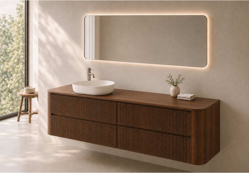 Mueble de baño con encimera de madera Duna Bruntec principal 6