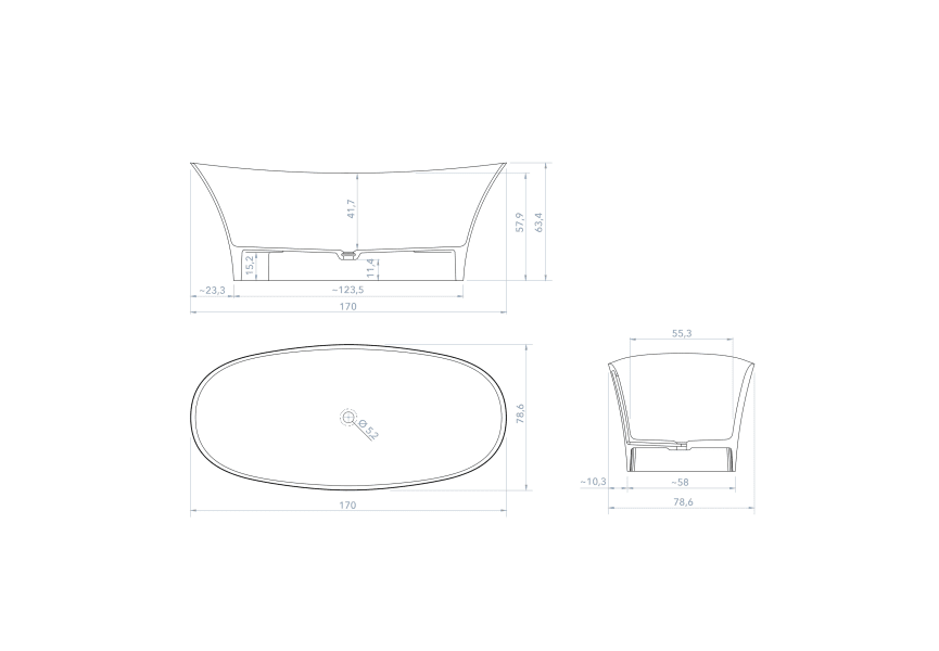 Bañera exenta Silk Bruntec croquis 1