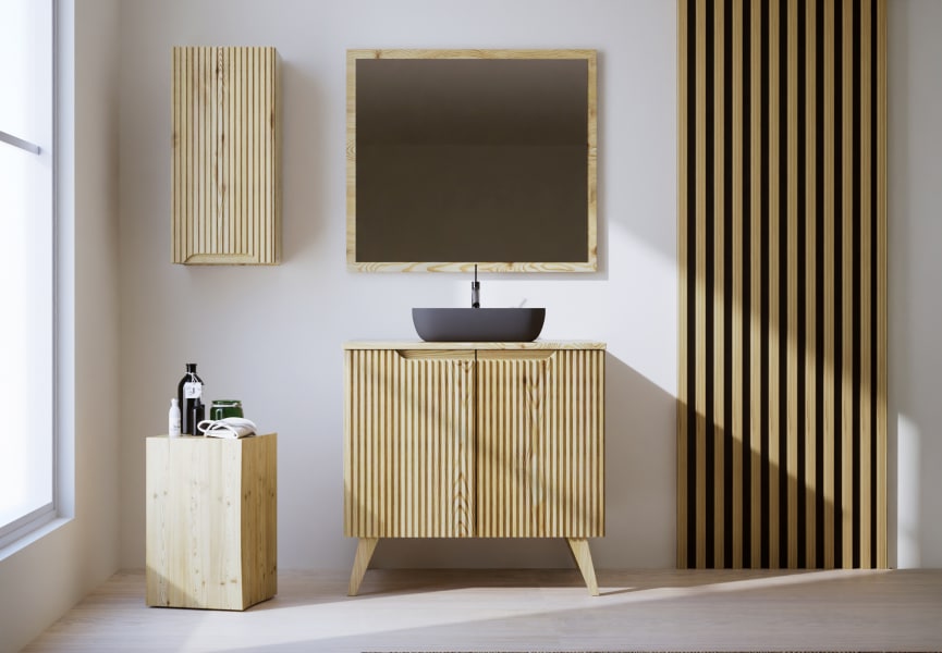 Mueble de baño con encimera de madera maciza Alpes 14 Bruntec principal 1