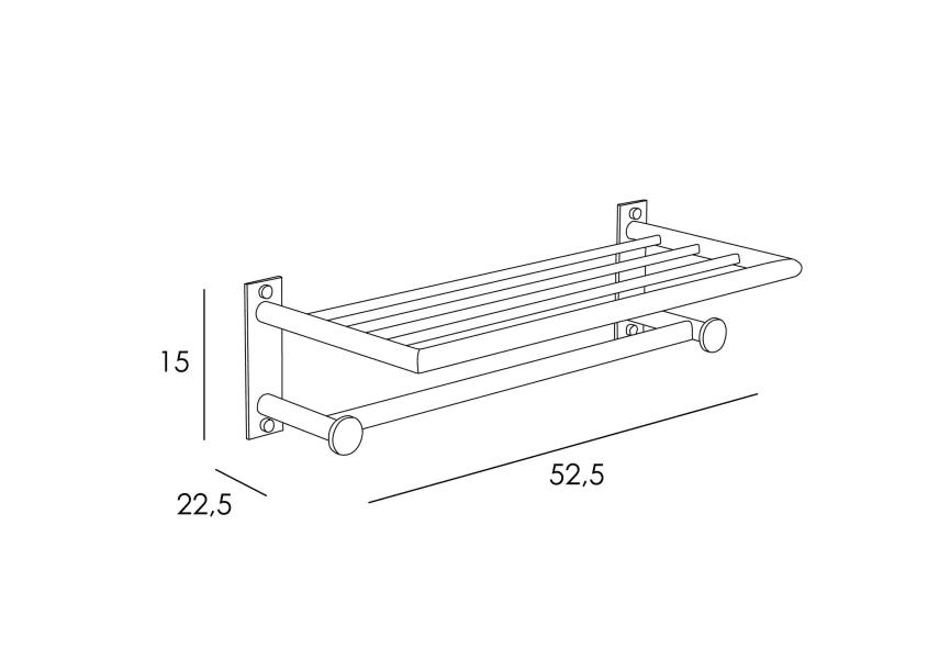 Toallero de baño con repisa Eco 6500 Manillons Torrent croquis 7