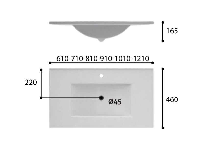 Lavabo encastrado Thin Art and Bath croquis 3
