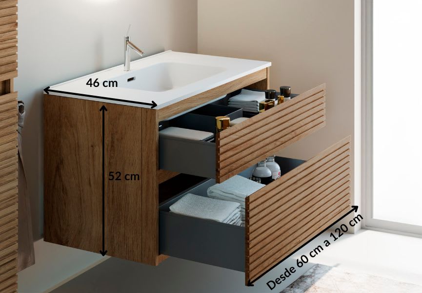 Conjunto de mueble de baño de Palilleria Horizontal Alpes 1 Bruntec croquis 5