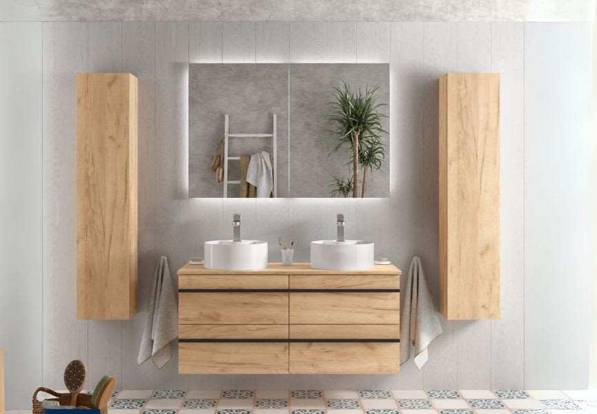 Conjunto mueble de baño con lavabo sobre encimera Born Salgar principal 0