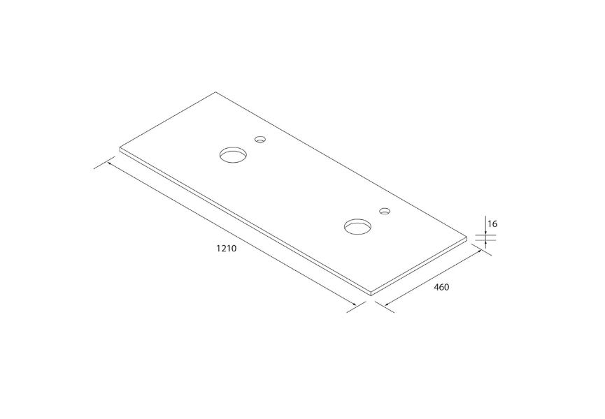 Conjunto mueble de baño con lavabo sobre encimera Born Salgar croquis 7