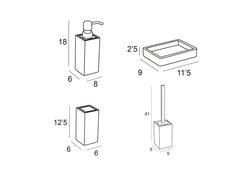 Conjunto de accesorios de baño Natura Manillons Torrent croquis 5