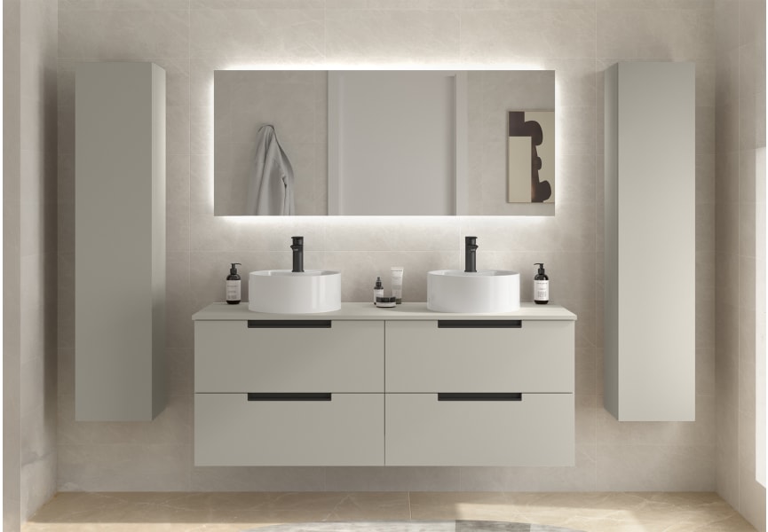 Conjunto mueble de baño Leni Salgar con lavabo sobre encimera principal 6