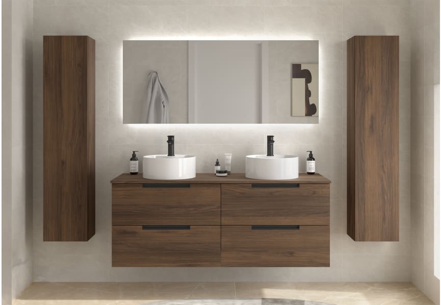 Conjunto mueble de baño Leni Salgar con lavabo sobre encimera principal 0