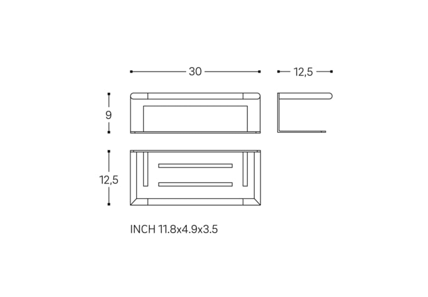 Jabonera de baño Micra Cosmic croquis 4