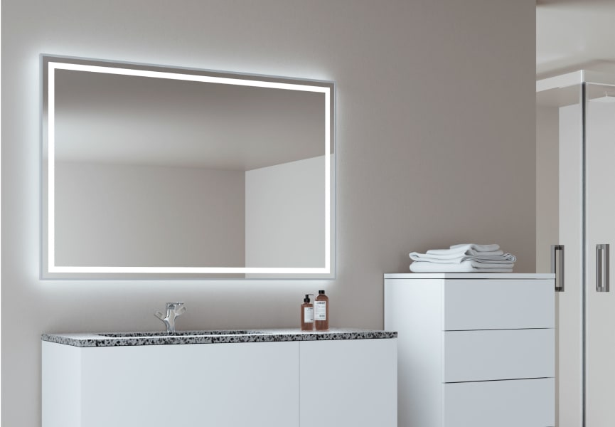 Espejo de baño con luz LED Runa Bruntec ambiente 2