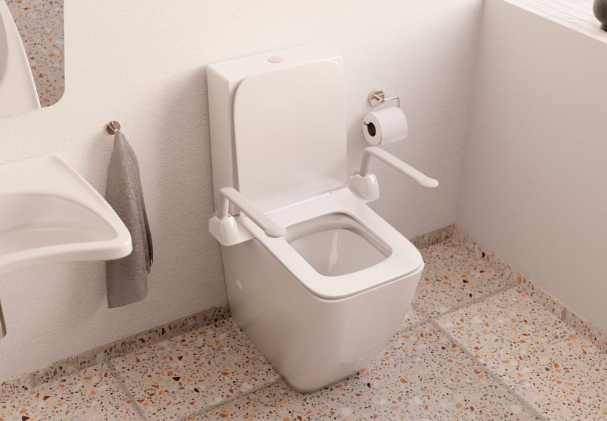 Inodoro compacto Ébora Fossil Natura PMR ambiente 3