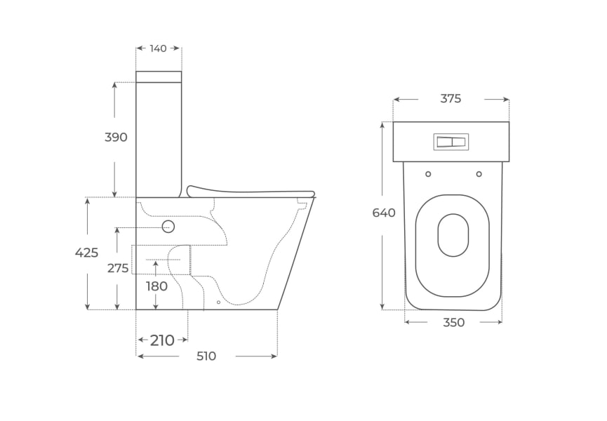 Inodoro compacto Florencia Fossil Natura croquis 5