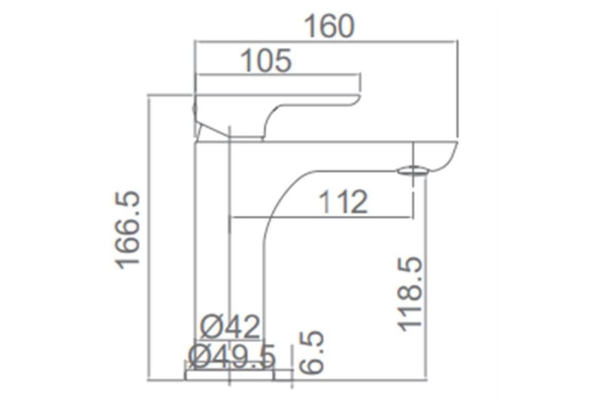 Grifo de lavabo Nassau Imex croquis 2