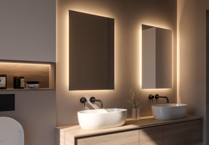 Espejo de baño con luz LED Dune Bruntec principal 3