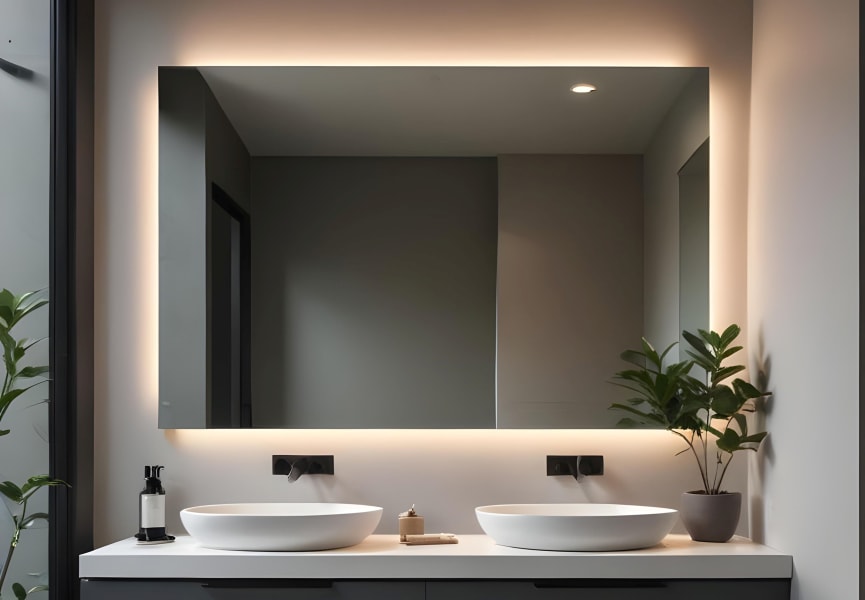 Espejo de baño con luz LED Dune Bruntec principal 2