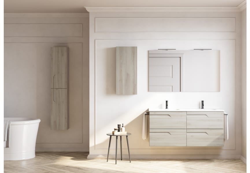 Organizador maquillaje con 1 cajón Natureo Blanco - Decoración de baño -  Eminza