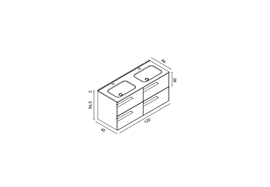 Conjunto mueble de baño Vitale Royo croquis 10
