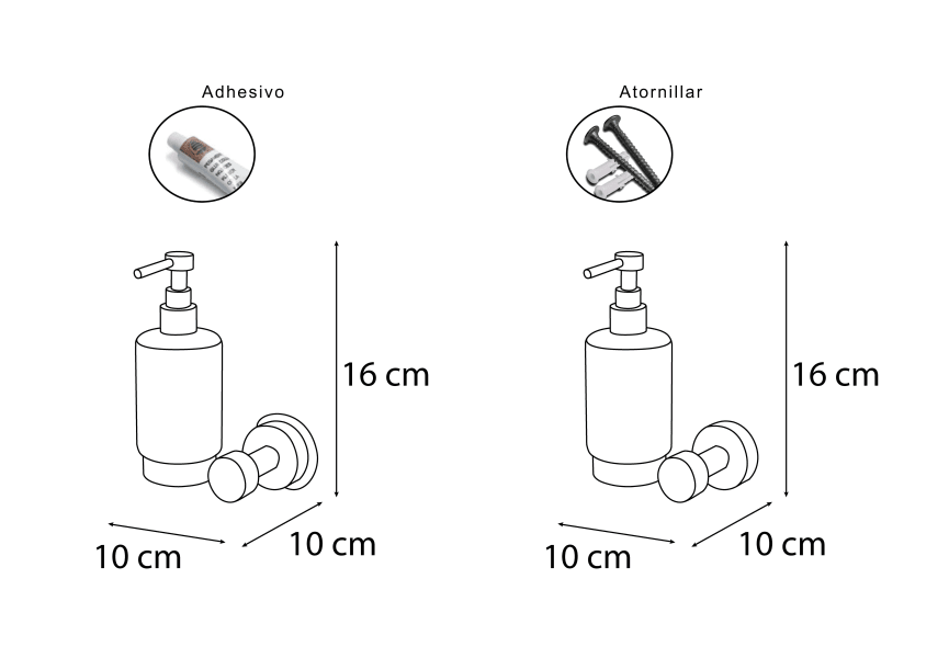 Dosificador de jabón Kappa Mediterránea del baño croquis 1