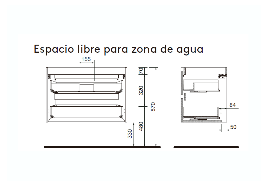Conjunto mueble de baño Attila Salgar croquis 10
