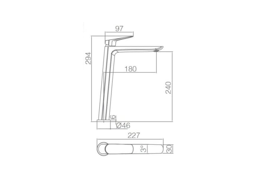 Grifo de lavabo Bélgica Imex croquis 4