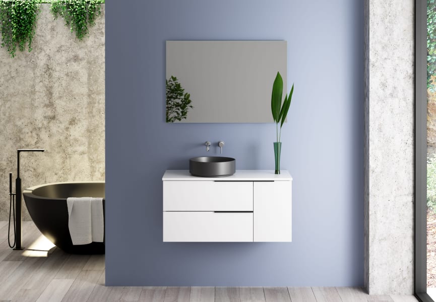 Mueble de baño con encimera de Solid Surface Coban Bruntec principal 1
