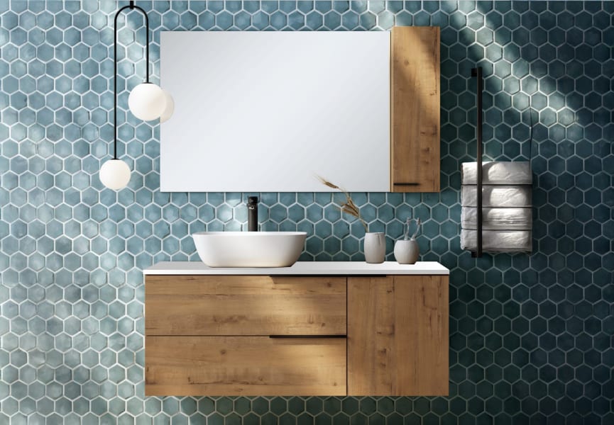 Mueble de baño con encimera de Solid Surface Coban Bruntec principal 0