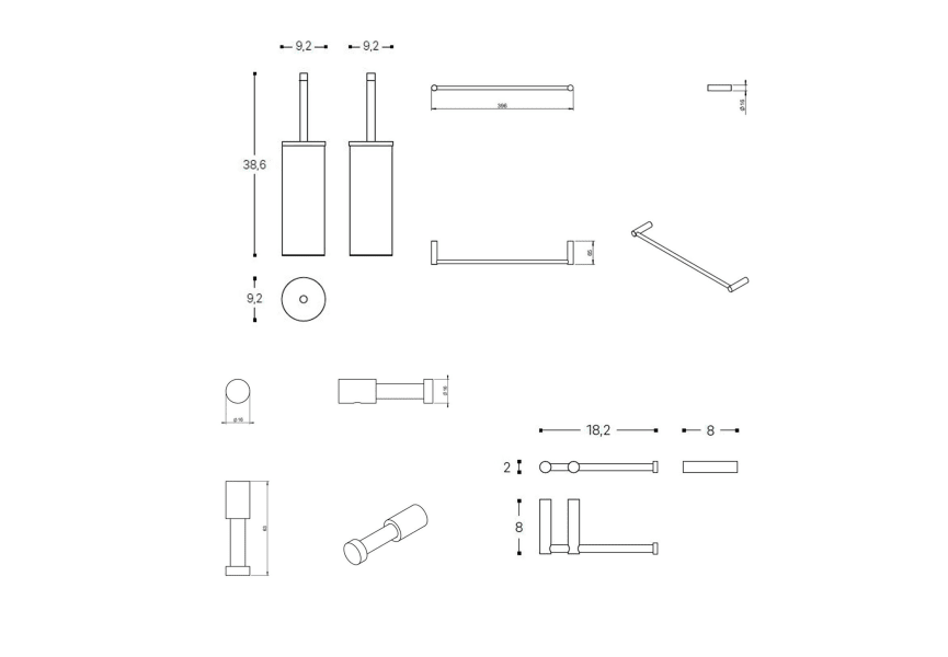Conjunto de accesorios de baño Logic Cosmic croquis 6