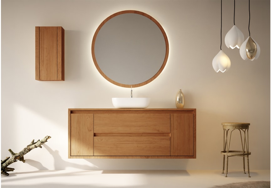 Mueble de baño con encimera de madera maciza Alpes 13 Bruntec principal 1