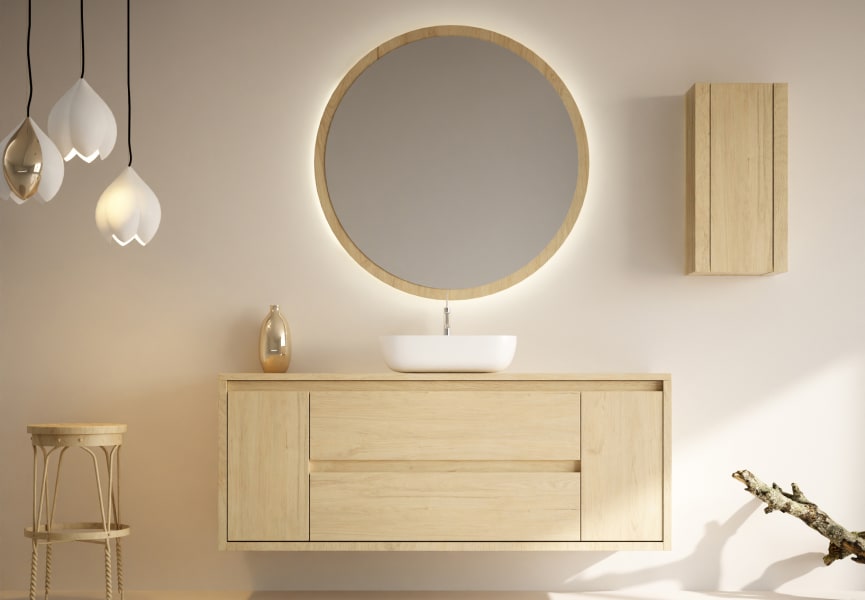 Mueble de baño con encimera de madera maciza Alpes 13 Bruntec principal 0