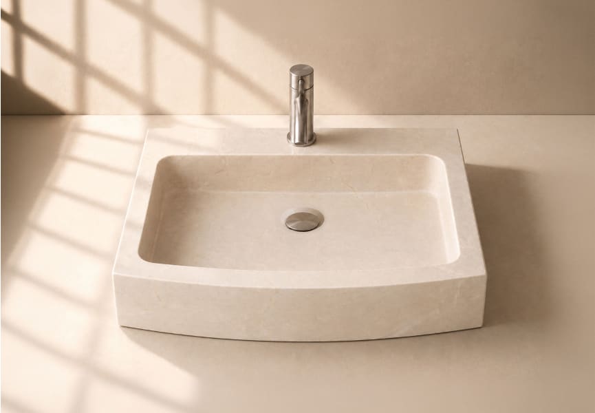 Lavabo de mármol natural Pazant Bruntec ambiente 2