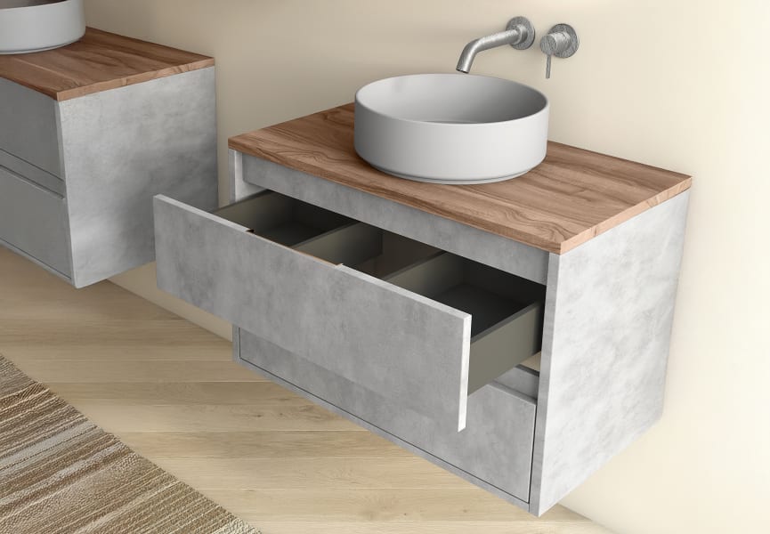 Mueble de baño con encimera de piedra Boston Bruntec detalle 8