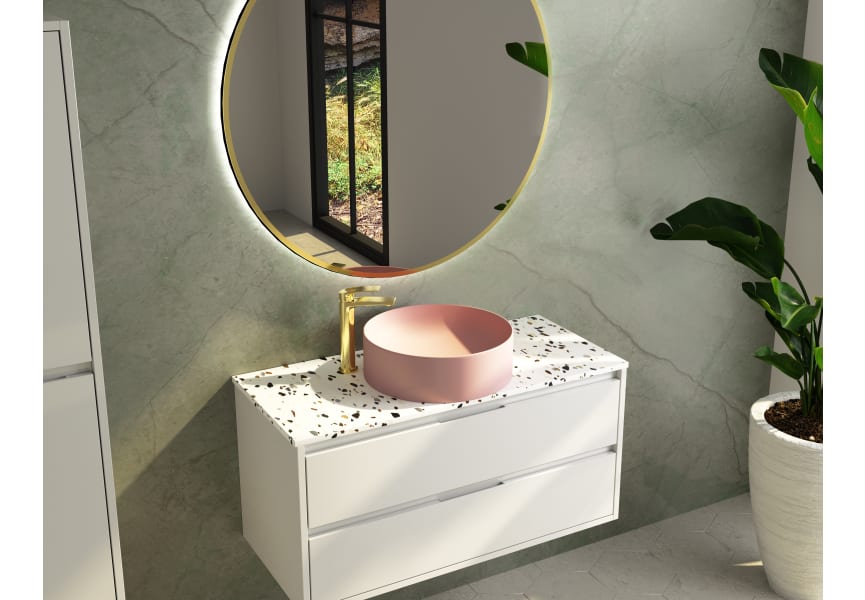 Mueble de baño con encimera de piedra Boston Bruntec detalle 3