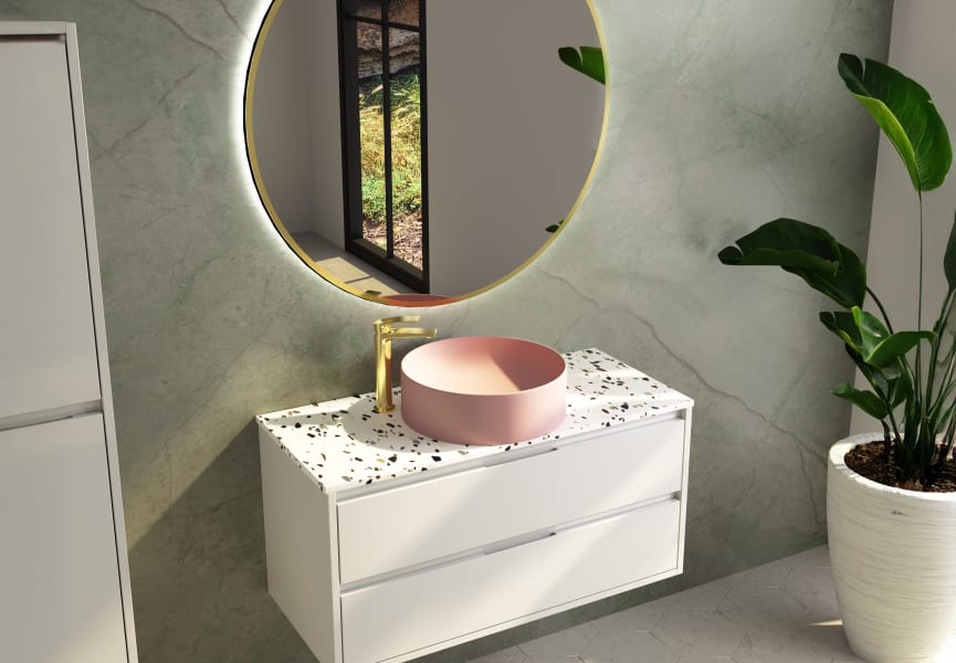 Mueble de baño con encimera de piedra Boston Bruntec detalle 5