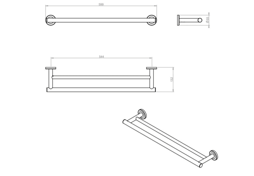 Toallero de baño Architect S+ Cosmic croquis 15