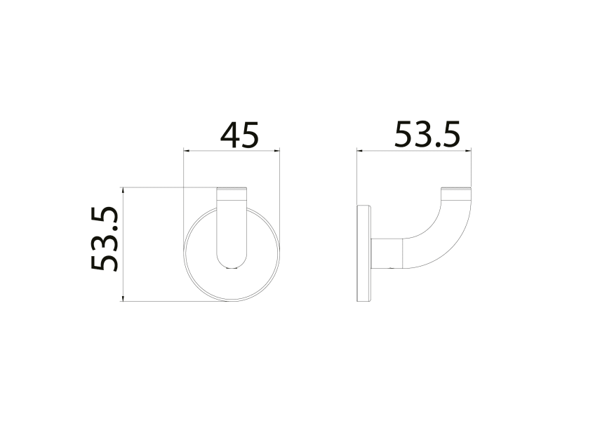 Percha doble de baño Pure Medimex croquis 6