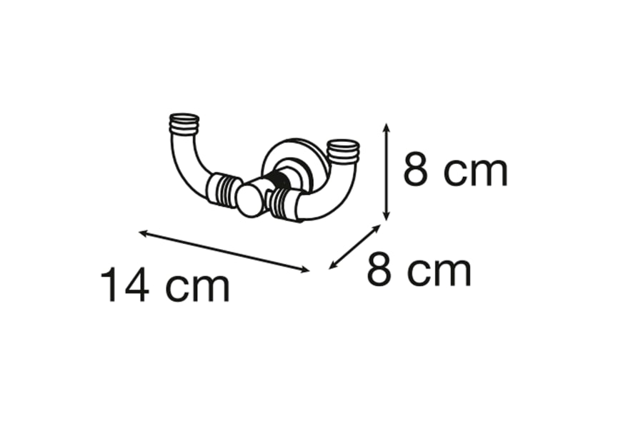 Percha doble de baño Paula de Mediterranea de baño croquis 1