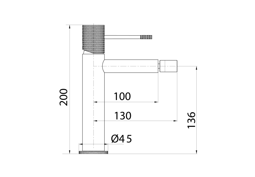 Grifo de bidé Line Imex croquis 7