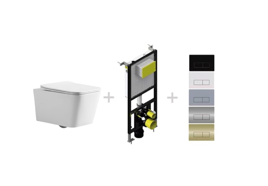 Pack inodoro + cisterna empotrada + pulsador Florencia Fossil Natura principal 0