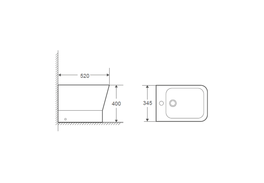 Pack inodoro a suelo + cisterna + bidé NEW París Bruntec Croquis 9