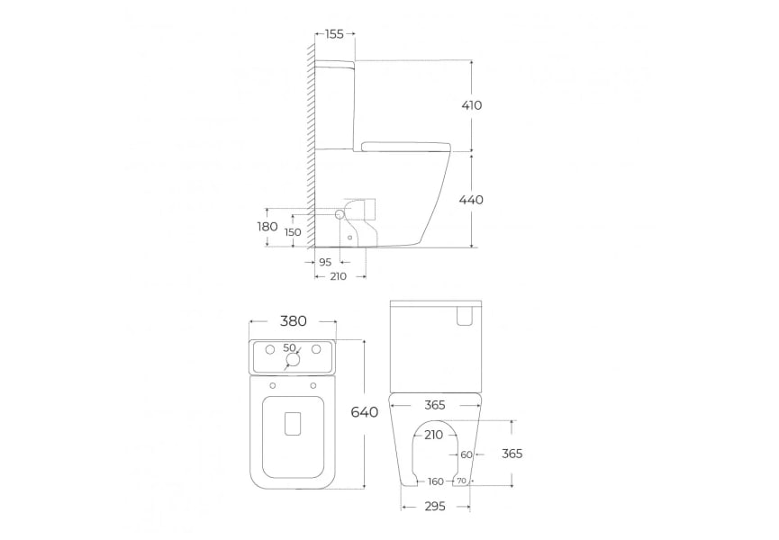 Inodoro compacto Nápoles Fossil Natura croquis 2