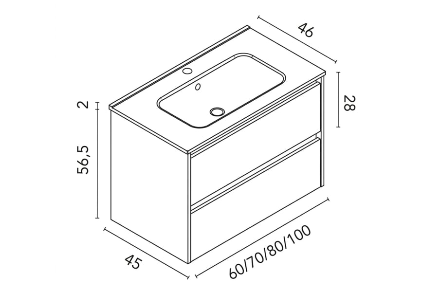 Conjunto mueble de baño Sansa Royo croquis 7