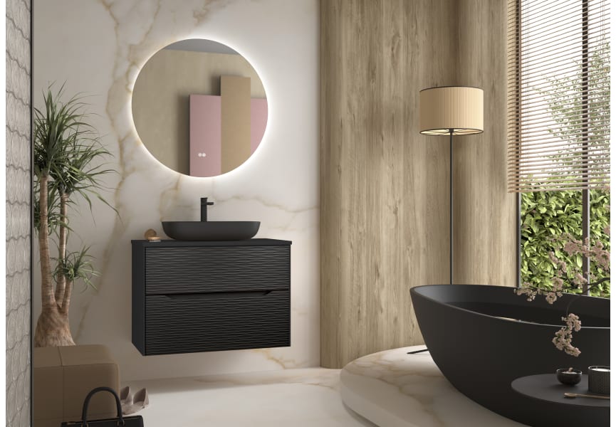 Mueble de baño con encimera de madera Sahara Coycama principal 3