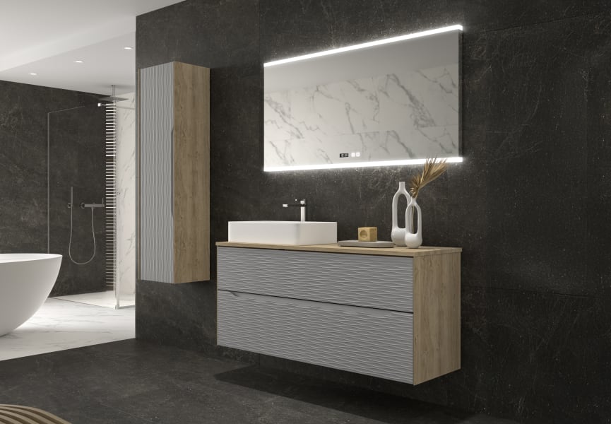 Mueble de baño con encimera de madera Sahara Coycama principal 7