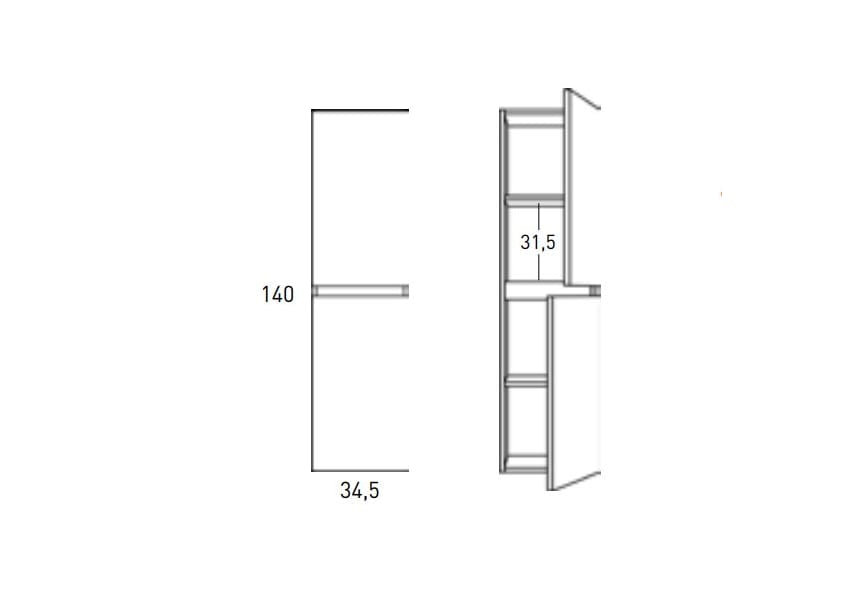 Columna de baño Box 140 x 34.5 x 27 cm suspendida Viso Bath [2024]